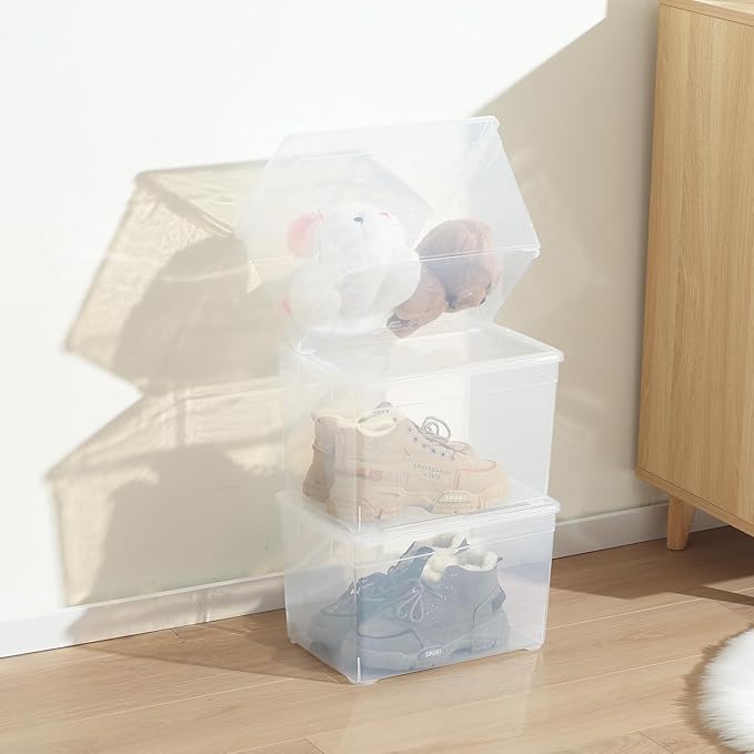 6 Pack 22QT Plastic Storage Bins with Lids