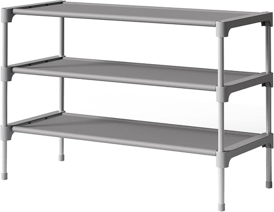 Shoe Rack, Non-Woven Shoe Rack Shelf, Shoe Organizer for Closet, Entryway, Grey