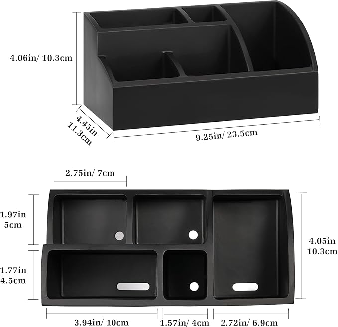 Bathroom Counter Organizer, Toothbrush Holder for Bathroom 5 Slot, Matte Black