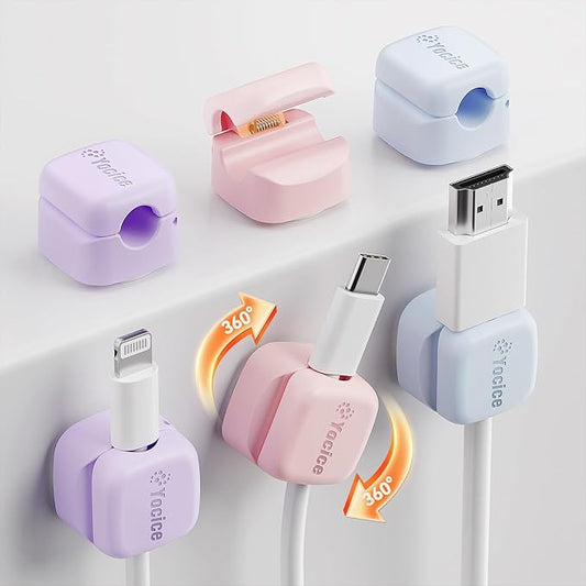 6Pack Rotatable Cord Organizer, Multicolor