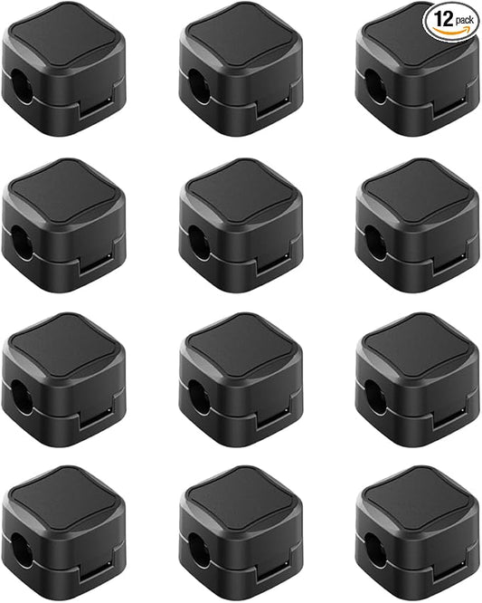 12 Pack Cord Organizer Holder, Office Desk Accessories Desk Cable Management Magnetic Easy Open,Organize Phone Charging Cords Wire Holder Organizer Neatly for Office Car Desk Nightstand(Black)