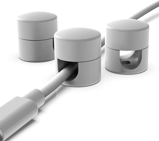 Cable Anchors for Desk Organization White, Premium Aluminum Cord Organizers