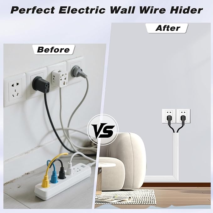 118" Silicone Cord Hider for Wall Mount TV,Large Self-Adhesive Cable Hider for 2-3 Cords,Cable Management Under Desk,Cord Organizer,Cable Raceway Home & Office Trim,Cord Concealer Channel,White
