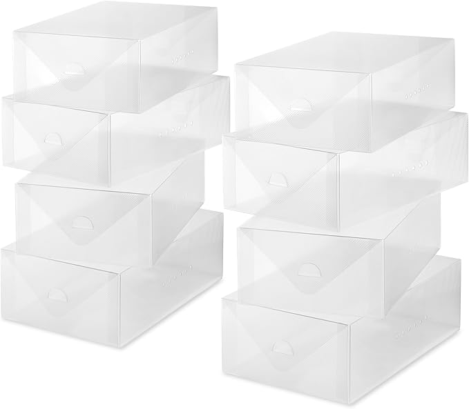 Whitmor Clear-Vue Women's Shoe Box - Heavy Duty Stackable Shoe Storage - Clear - Set of 8