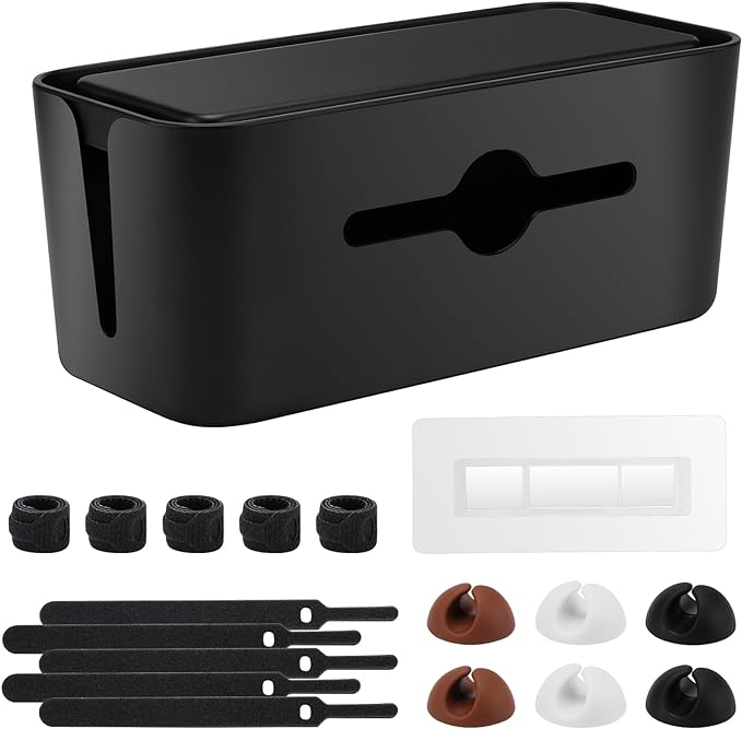 Cable Management Box, Cord Organizer Box for Desk Floor Cable Hide