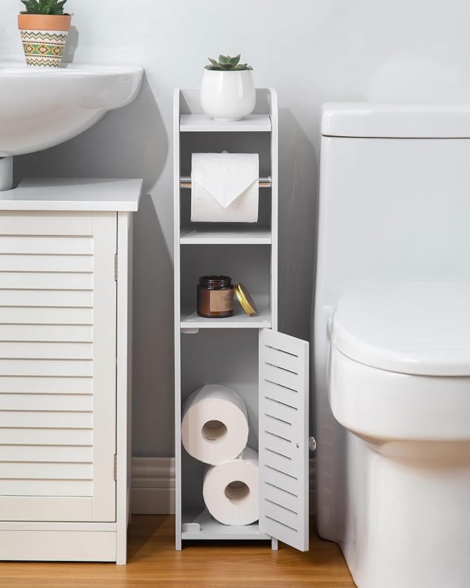 Toilet Paper Holder Stand, Small Space Storage Saving