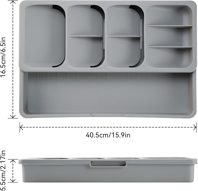 Expandable Silverware Drawer Organizer Tray
