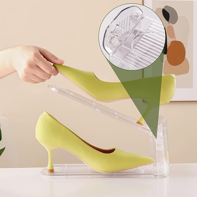 30 Pack Shoe Slots Organizer, Shoe Stackers Organizer for Closet Adjustable Shoe Holder Space Saver 50% Shoes Racks for Closet Organization