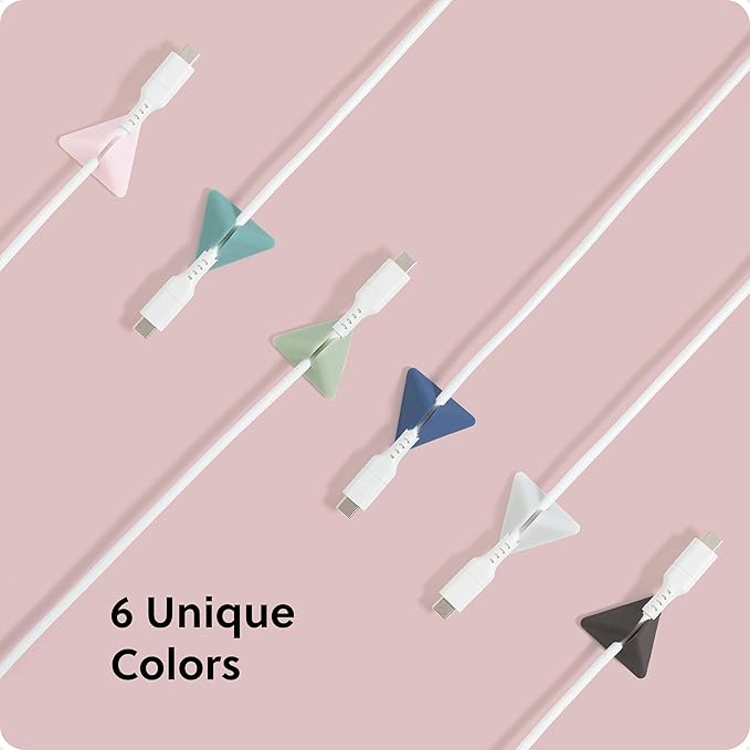 U Brands Tech Classics Silicone Pyramid Cable Clips 12 Pack