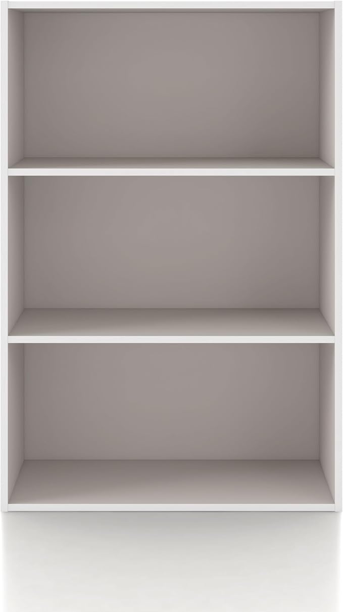 Homes: Inside + Out Apexa 3-Tier Cube Storage Organizer Shelves, Stackable Wood Bookcase Fits Cubby Bins for Organization, Dorm Teen Room Decor & Home Office, Taupe Grey