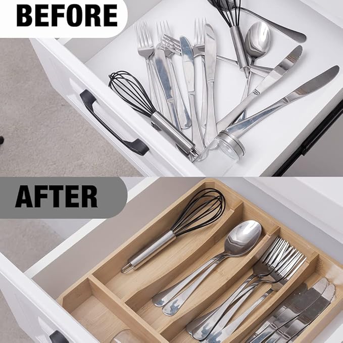 Kitchen Drawer Organizer, 13 Inch Silverware Utensil Tray Holder
