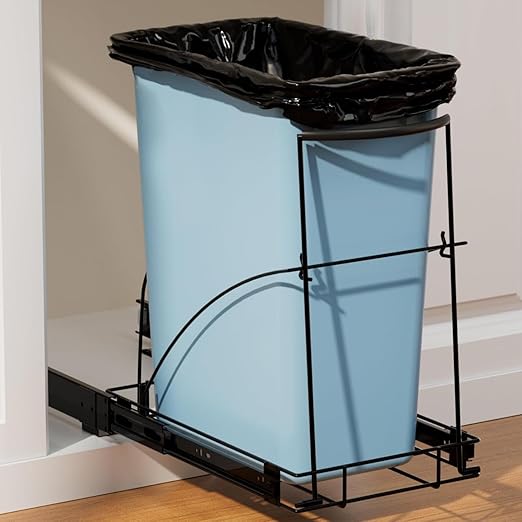 Tanamu Pull Out Trash Can Under Cabinet & Under Sink Garbage Can Pull Out，Heavy