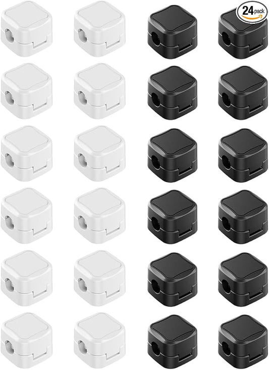 24 Pack Cord Organizer Holder, Office Desk Accessories Desk Cable Management Magnetic Easy Open,Organize Phone Charging Cords Wire Holder Organizer Neatly for Office Car Desk Nightstand
