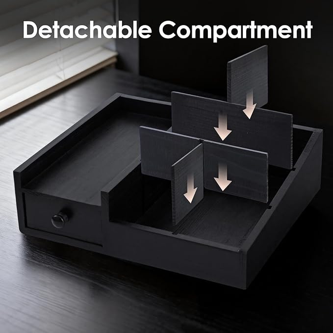 Forest Angle Organizer for Men,Bathroom Countertop Organizers,Perfume Organizer,Cologne Organizers,Bathroom Storage,Perfume Stand,Dresser Organizer,Gifts for Men,Dad Gifts,Adjustable Partition(Black)