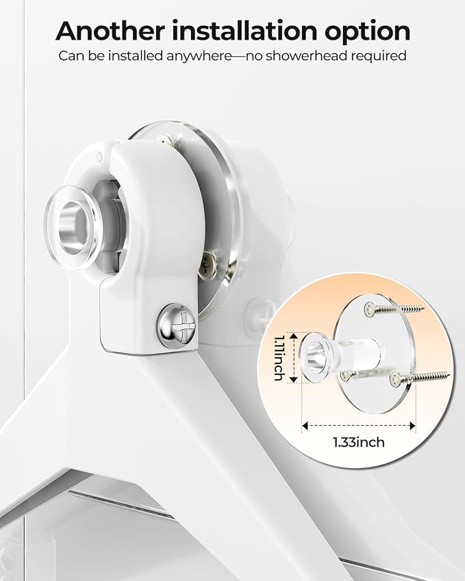 ODesign 2 Tier Height-Adjustable Shower Caddy Hanging Anti-Swing-Over The Shower Head Caddy-Storage Organizer Bathroom Shelves Basket-White