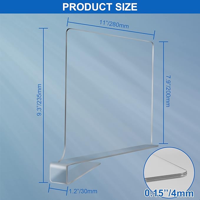 Acrylic Shelf Dividers for Closet Organization 4PCS Closet Shelf Divider Closet Dividers for Shelves Shelf Organizer for Closet Shelf Organizer for Wood Closet Separator Clear