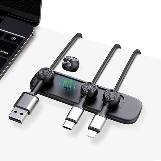 Wanheart Magnetic Cable Management, Cord Holder for Desk, 2 Sizes (4.2mm & 5mm)