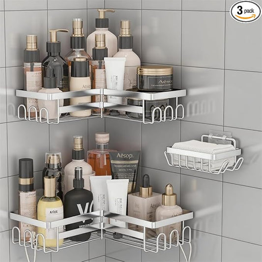 Adhesive Shower Caddy Shelf Organizer Rack