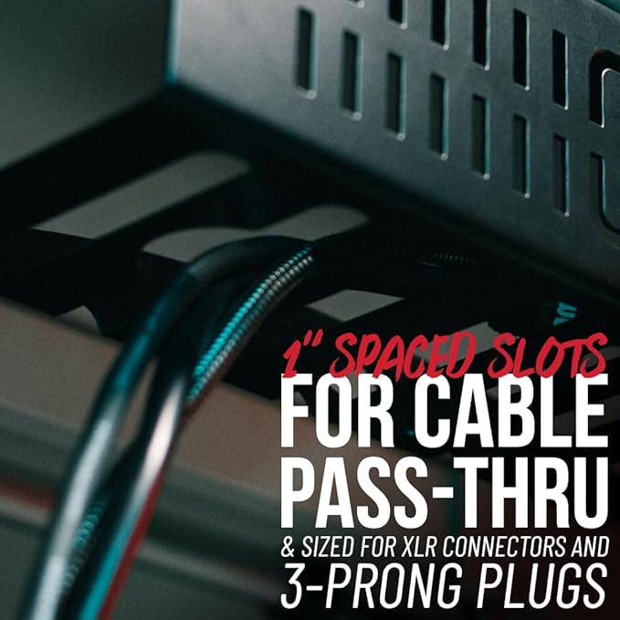 Gator Frameworks Metal Cable Management System - Mounts Under Desk for a Clutter Free Space with 1" Sapced Slots and (6) Cable Ties, (GFW-CBLMGM-MTL)
