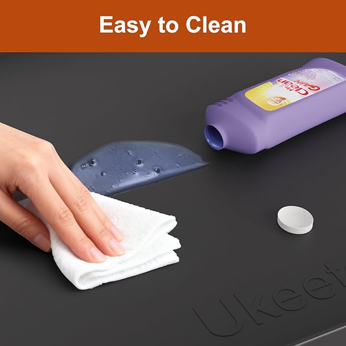 Extra Thick Silicone Mat Waterproof with Raised Edge 22" x 19", Black