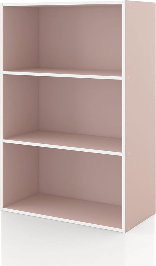 Homes, Inside + Out Apexa 3-Tier Cube Storage Organizer Shelves, Light Pink