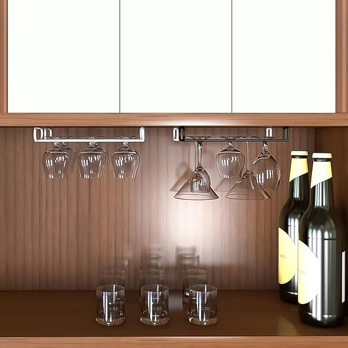 10 Inch Under Cabinet Wine Glass Rack Stemware Holder Glass Storage Hanger