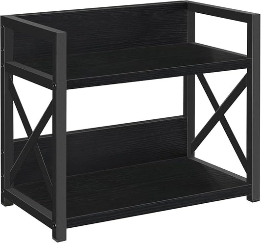 YINMIT Countertop Shelf Organizer,Coffee Bar Accessories,Spice Rack,Coffee Counter Shelf,2 Tier Coffee Organizer Station for Mugs,Cups,Cream,Syrup (Black, Small)