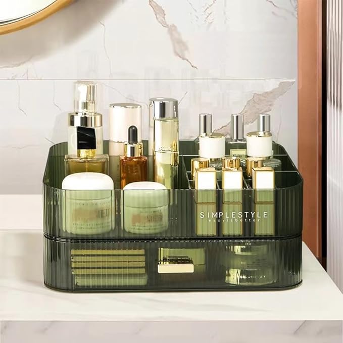 Stackable Makeup Organizer Drawers, Nail Care -Green