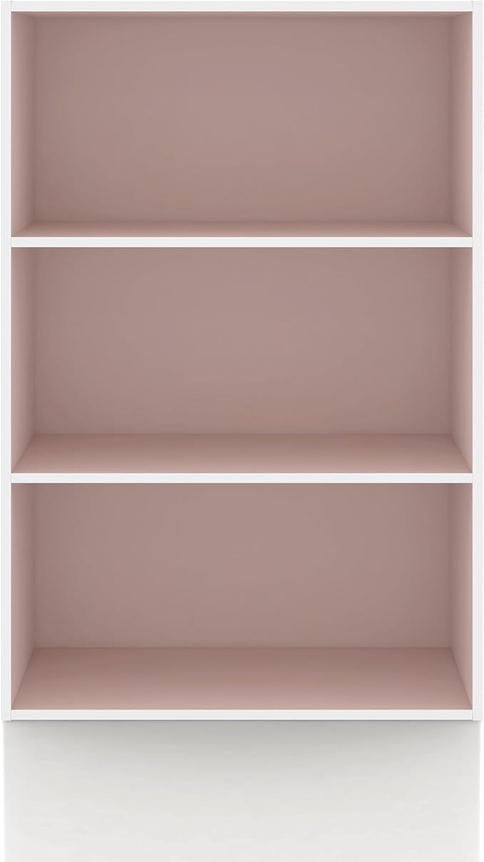 Homes: Inside + Out Apexa 3-Tier Cube Storage Organizer Shelves, Stackable Wood Bookcase Fits Cubby Bins for Organization, Dorm Teen Room Decor & Home Office, Light Pink