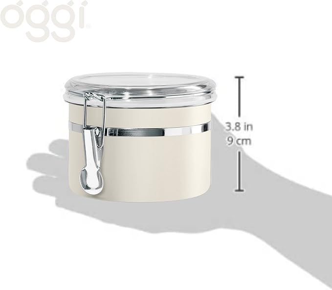 Stainless Steel Kitchen Canister 26 fl oz, Gray, Airtight Clamp Lid