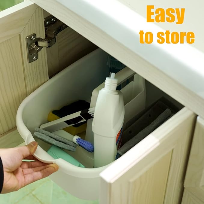 2-Pack Large White Cleaning Caddy for Cleaning Supplies with Handle