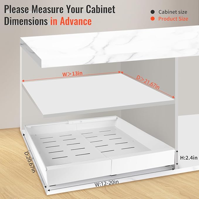 21" Deep Expandable Pull Out Cabinet Organizer