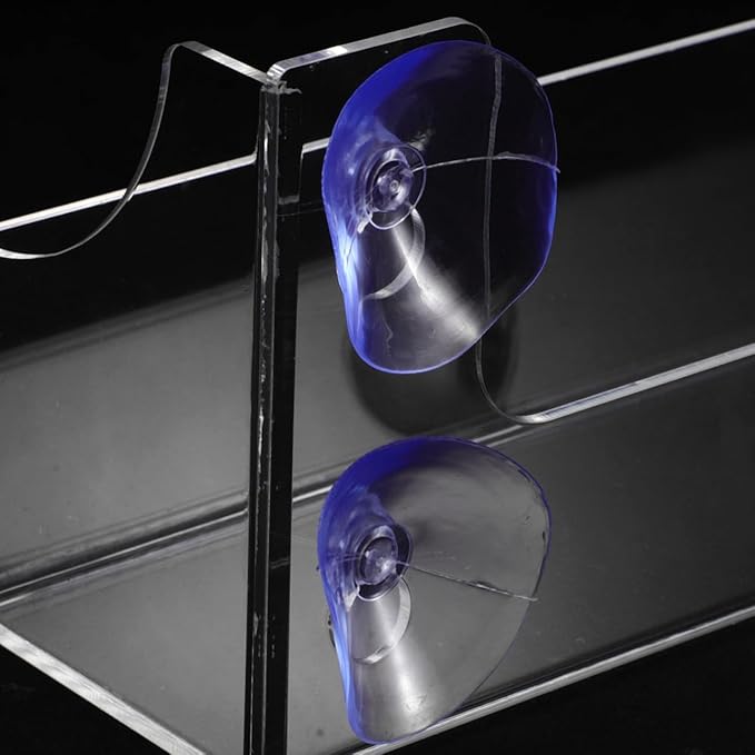 1 PCS Shower Shelf Suction Cup, Clear Acrylic Floating Bathroom Organizer, No Drill Wall Mounted Storage Caddy, Transparent Basket Rack for Inside Shower, Window, Kitchen, Refrigerator