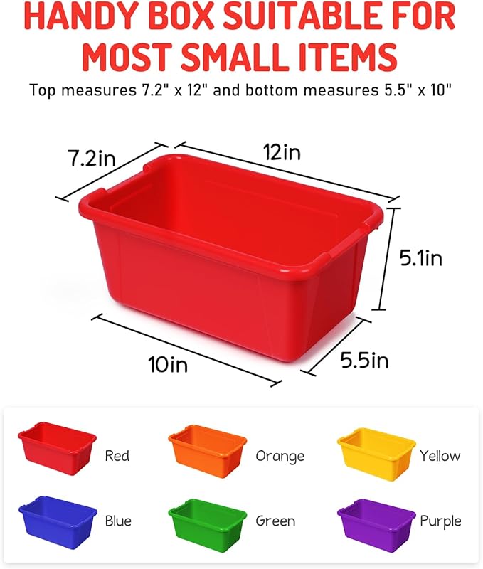 6 Quart Storage Bins with Lids, 6, Colorful Without Lid