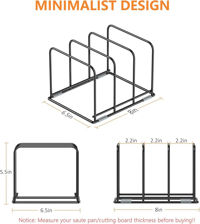 Kitchen Cabinet Organizer, Steel Cookware Rack