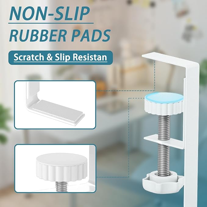 2Pack Under Desk Cable Management Tray, No Drill Mesh Desk Cable Tray, White