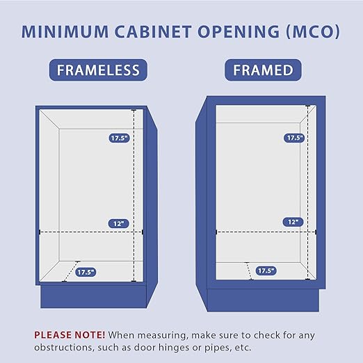 Pull Out Trash Can Under Cabinet: 7–11 Gallons Under Sink Trash Can for Kitchen Requires Min. Cabinet Opening 12"W X 17.5"D X 17.5"H - Cabinet Trash Can Pull Out Kit (Trash Can Not Included)