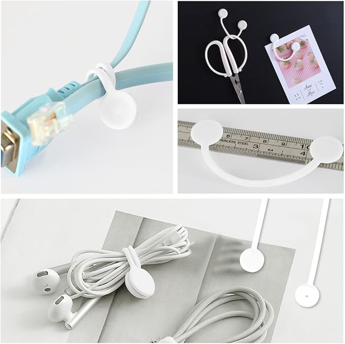 White Magnetic Cable Ties 10-Pack