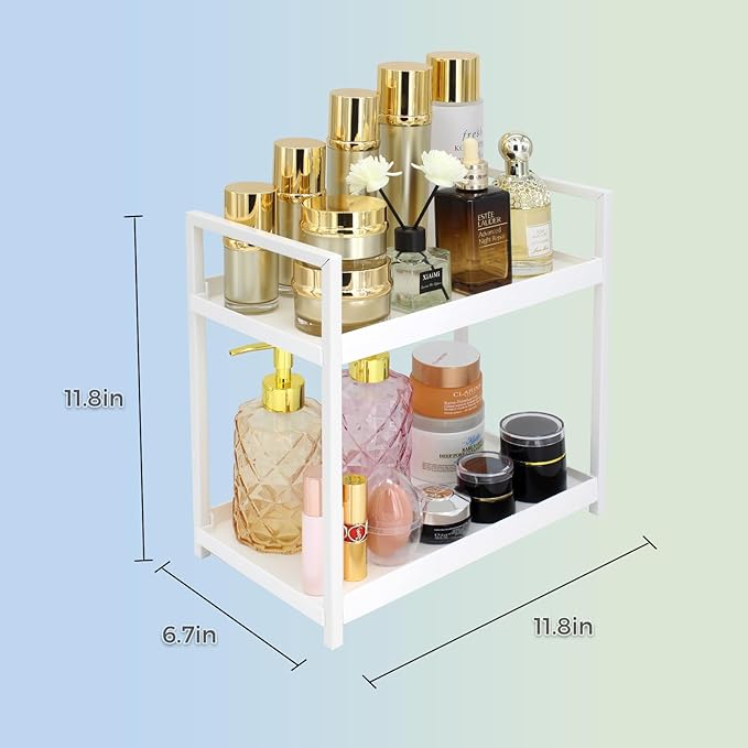 2-Tier Countertop Organizer for Bathroom, White