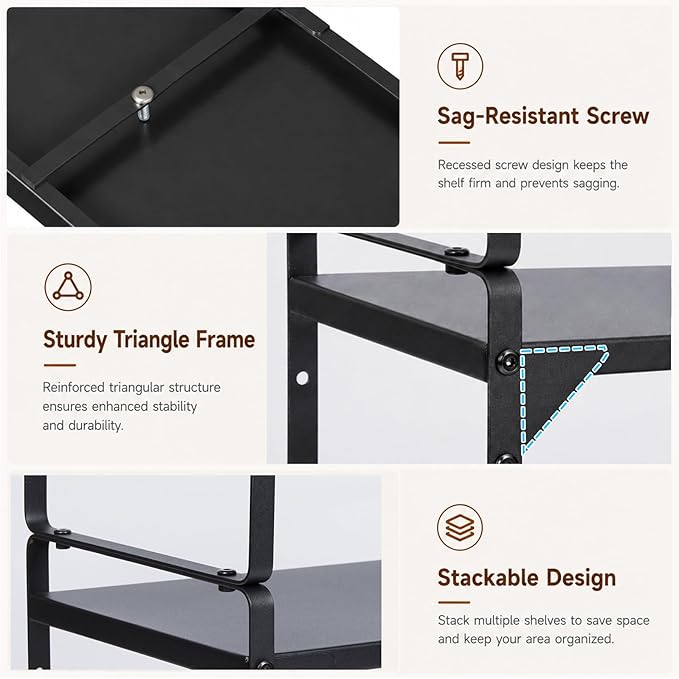 15.5 to 25.5 Inch Kitchen Cabinet Shelf Organizers, Adjustable Kitchen Counter Shelf Organizer, Set of 4 Expandable Countertop Storage Shelves, Stackable Design, 30LBS Heavy Duty, Space Saver