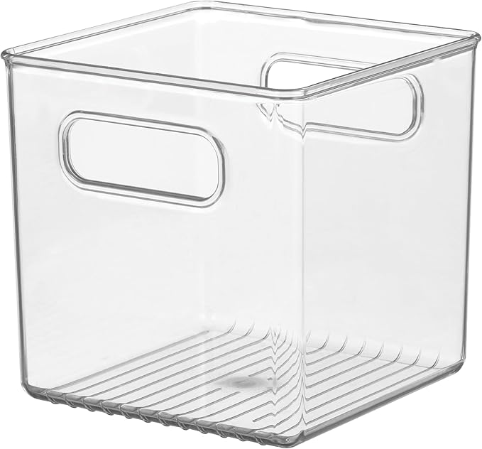 Pantry Storage Bins with Handles, Cube Organizer Bins for Cabinets or Fridge