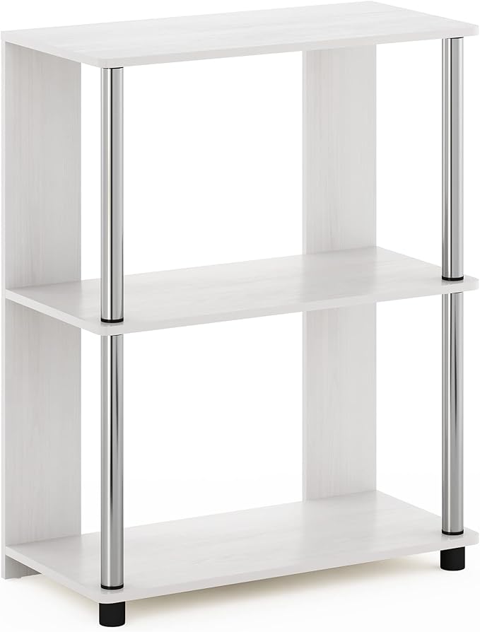 Furinno Jaya Simple Design 3-Tier Bookcase / Bookshelf / Display Rack, White Oak