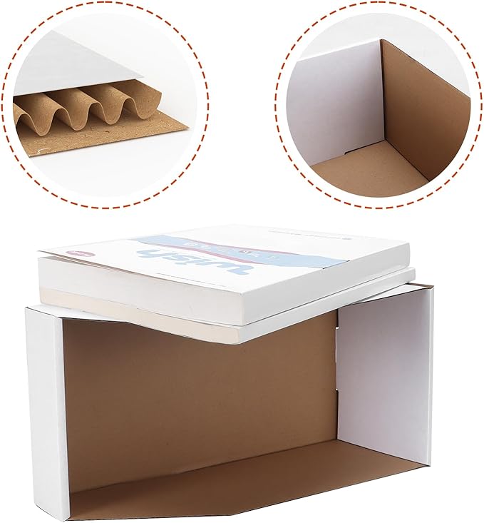 ZBEIVAN Cardboard Storage Bins Boxes 35 Packs 12x6x4.5 Inches, Easy Assembly Pantry Organizer Bins for Shelf, White