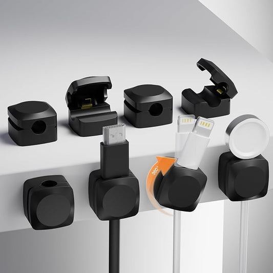 8 Pack Cord Organizer Holder, Rotatable Cable Clips