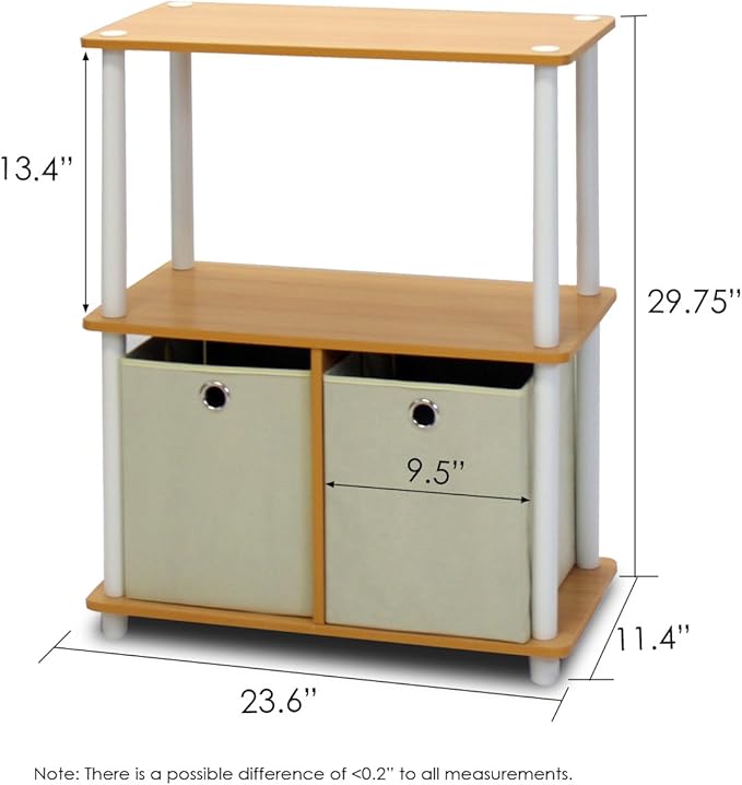 Furinno 99152BE/WH/IV 3-Tier Go Green Multipurpose Storage Rack Shelving Unit