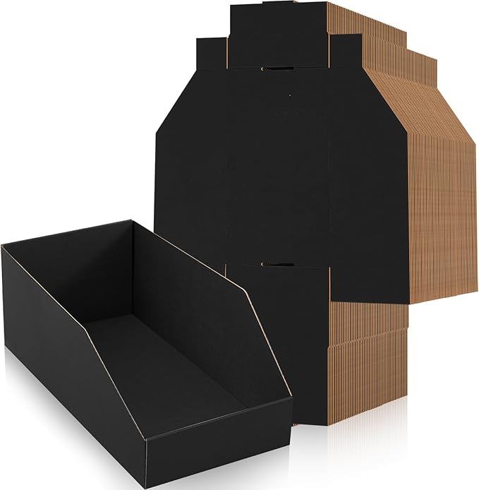 30 Pack 12 x 6 x 4. 5 Inches Cardboard Storage Bins Open Top Bin Boxes