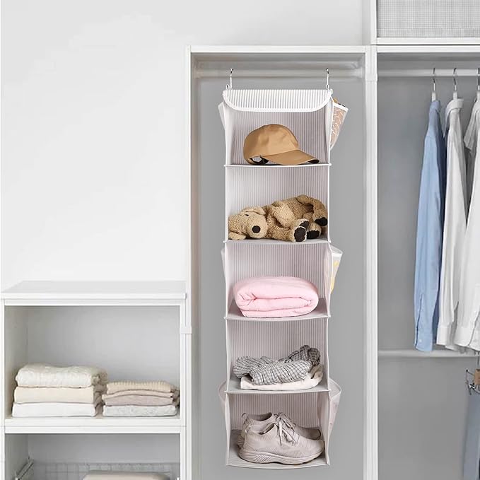 5 Shelves Hanging Closet Organizer, Strip