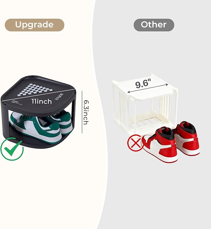 UFORU 9 Tier Vertical Shoe Rack,Corner Shoe Organizer for Entryway,Narrow Free Standing Shoe Organizer for Small Spaces,Tall Shoe Rock for Closet,Easy Assembly Shoe Storage Stand