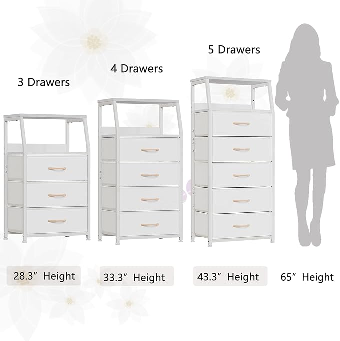 Tall 4 Drawers Dresser, Vertical Storage Tower for Bedroom, Hallway, Entryway