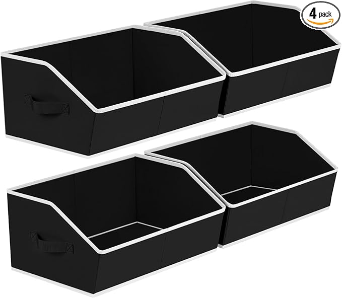 Storage Baskets for Shelves, Trapezoid Cube Storage Organizer Bins